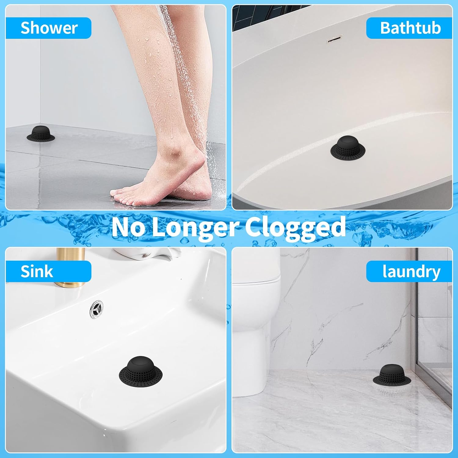 Aluvor Shower Drain Hair Catcher Bathtub Drain Cover Sink Drain Protector