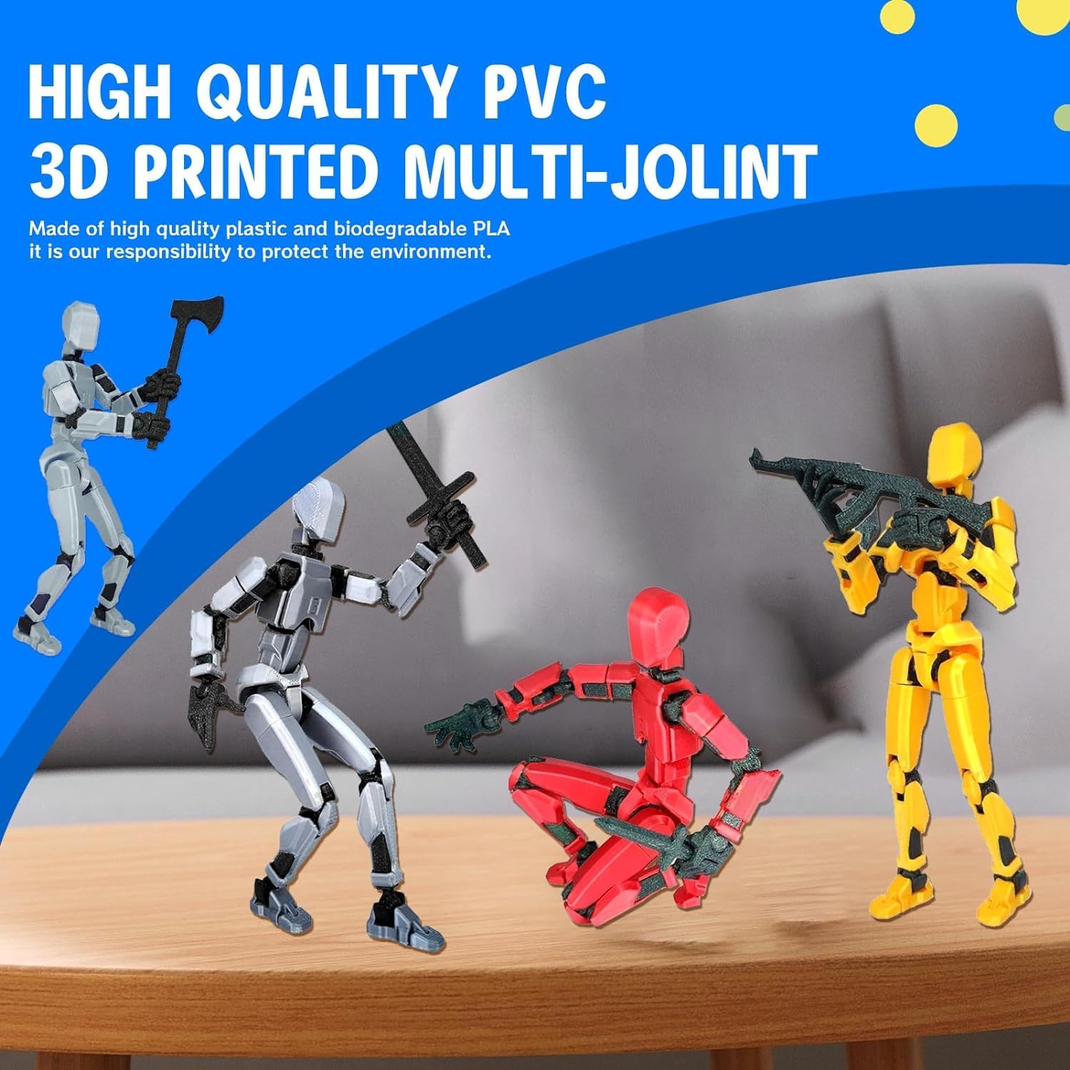 MerryXD T13 3D Action Figure,Assembly Completed Dummy Nova Titan Lucky 13 Action Figure 3D Printed Multi-Jointed Movable Toy White