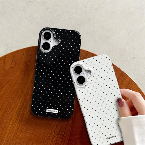 inewateri for iPhone 17 Case Cute Polka Dot Aesthetics Soft TPU Case-White