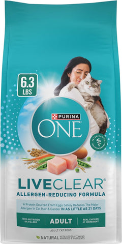 Purina ONE LiveClear Allergen-Reducing Dry Cat Food, 6.3 lb Bag