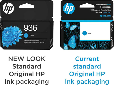 HP 936 Cyan Ink Cartridge | Works with OfficeJet 9120, Pro 9110, 9120, 9130, Wide Format 9730 Series | Eligible for Instant Ink | 4S6U9LN | Packaging May Vary
