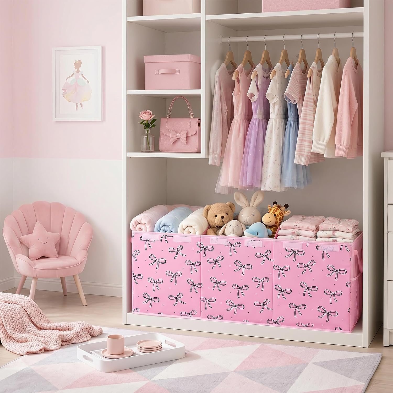 Toy Box with Adjustable Divider Large Toy Chest Storage for Nursery Kidroom