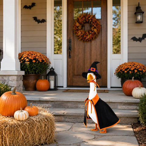 Halloween Porch Goose Outfits for 23 Inch Lawn Goose Statue Decor