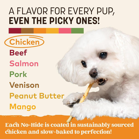 Earth Animal No Hide Stix - Rawhide Free Dog Chews Sticks 20 Count Chicken