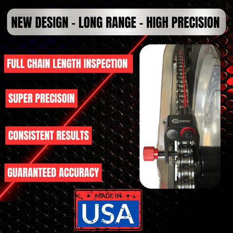 Chain & Sprocket Alignment Tool - Laser Application