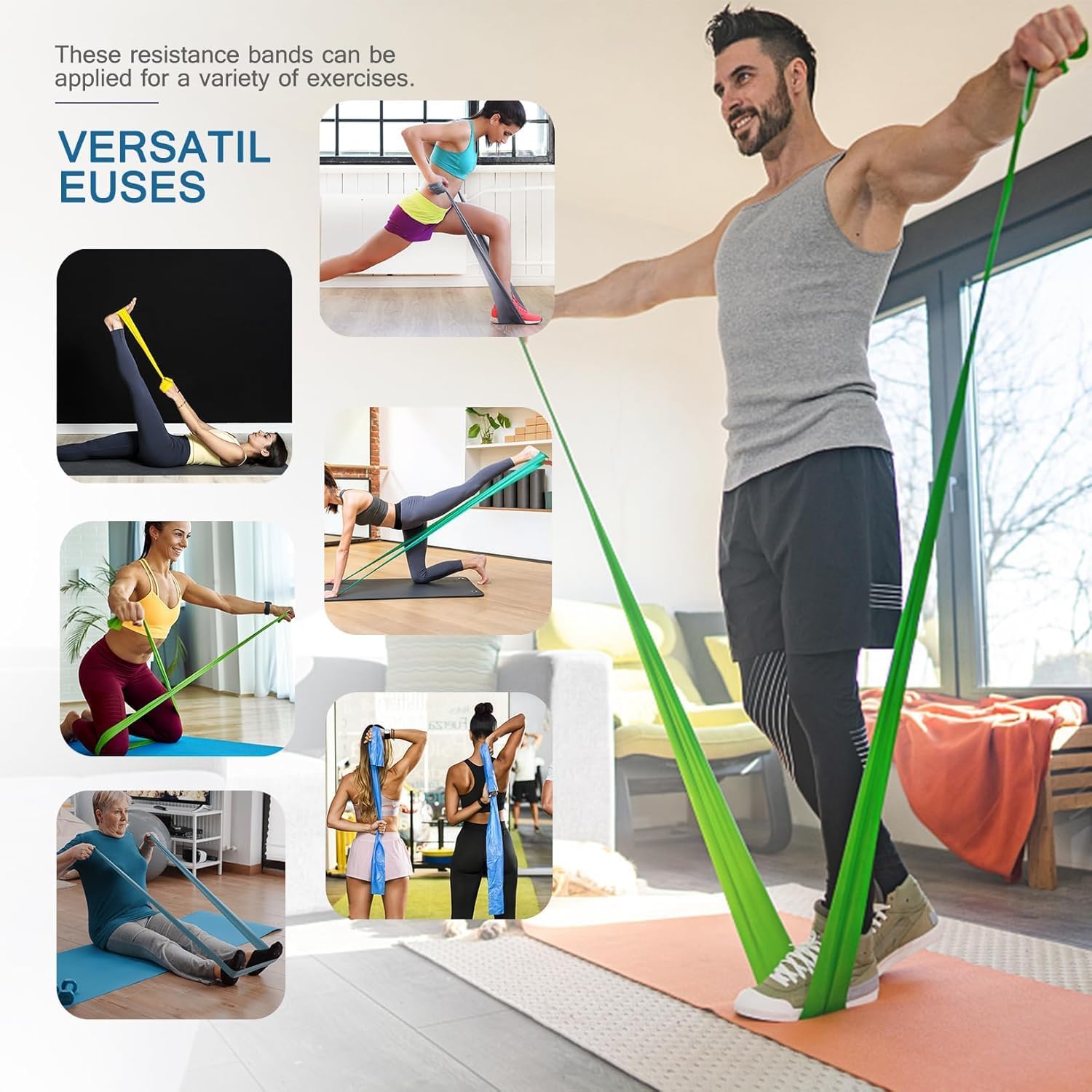 Resistance Bands for Working Out, Physical Therapy, Exercise, Pilates, Yoga