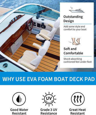 OCEANBROAD Boat Flooring 96''x16.8''/28.8''/36''/45.6''