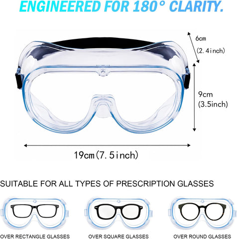 5 Pack Safety Goggles, Protective Safety Glasses, Soft Crystal Clear Eye Protection - Perfect for Construction, Shooting, Industrial, and More