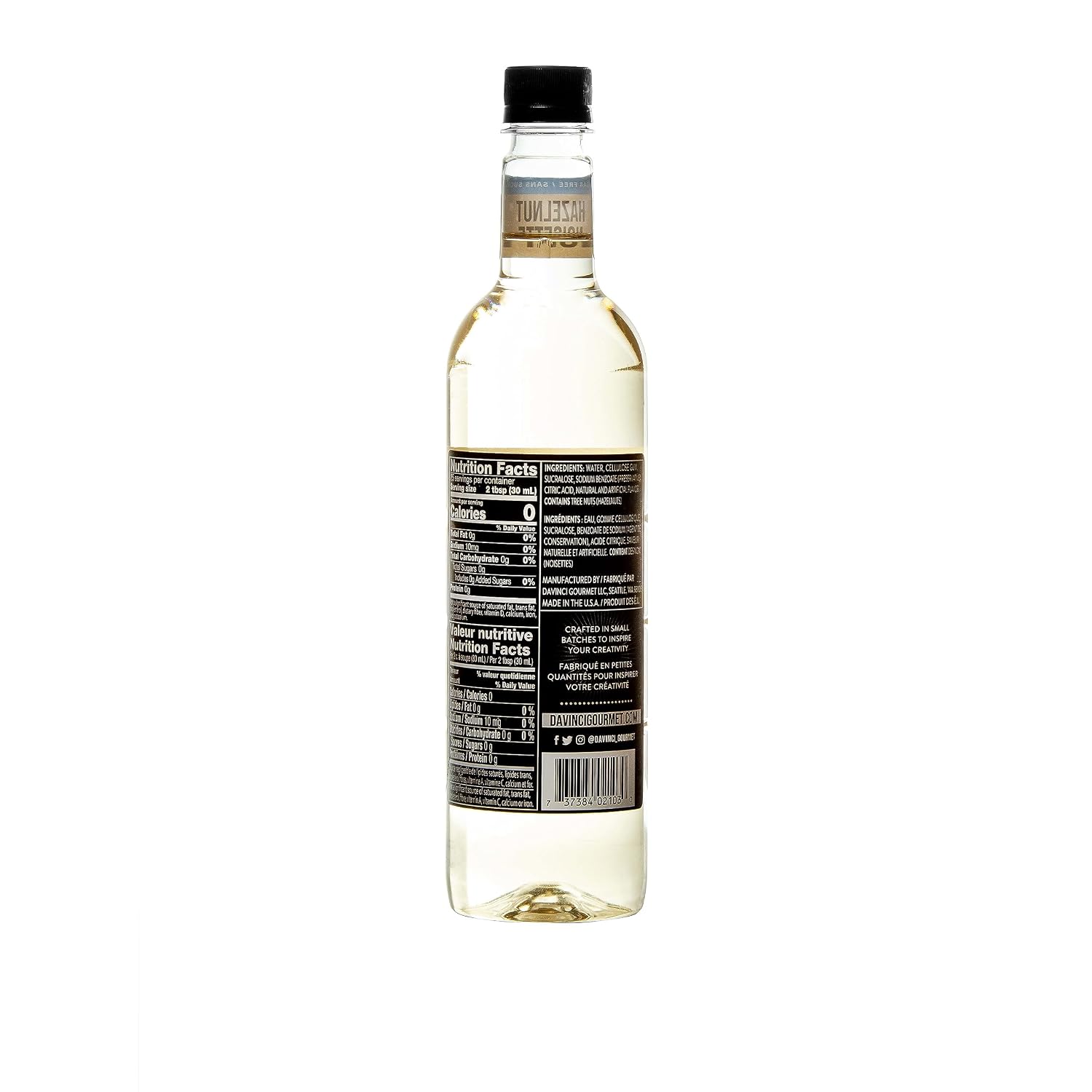 DaVinci Gourmet Sugar-Free Original Hazelnut Syrup, 25.4 Fluid Ounces (Pack of 4)