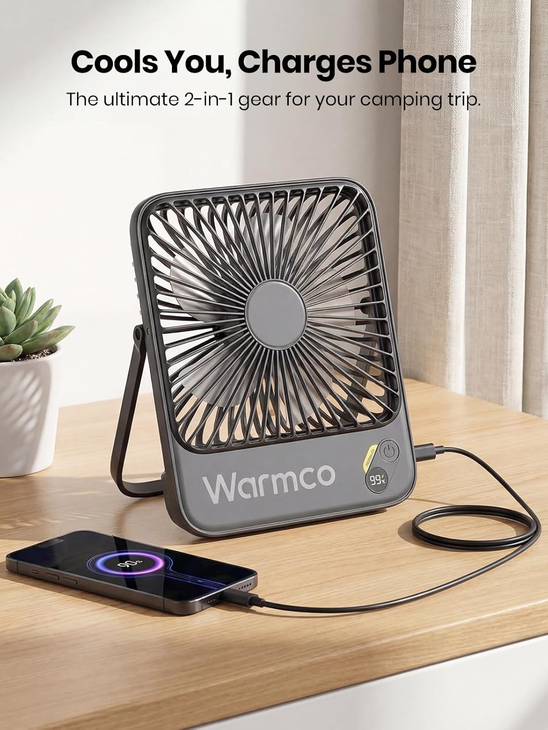 Warmco D3 10000mAh Portable Travel Fan 7-inch, Up to 24H Runtime