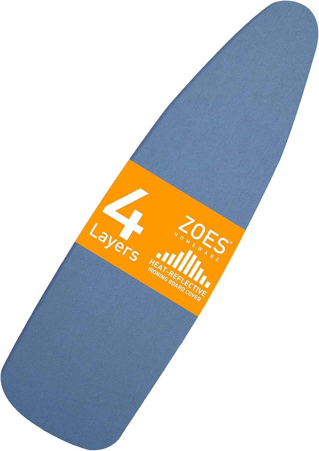 ZOES HOMEWARE Ironing Board Cover and Pad | 100% Cotton Cover with Padding Standard Size with Aluminum Coating | Heat-Reflective Ironing Board with Elastic Edges Set | 54"x15" Blue