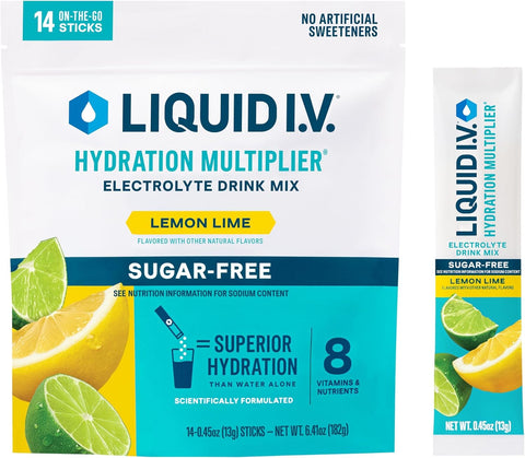 Liquid I.V. Sugar Free Hydration Electrolytes, Lemon Lime, 14 Count