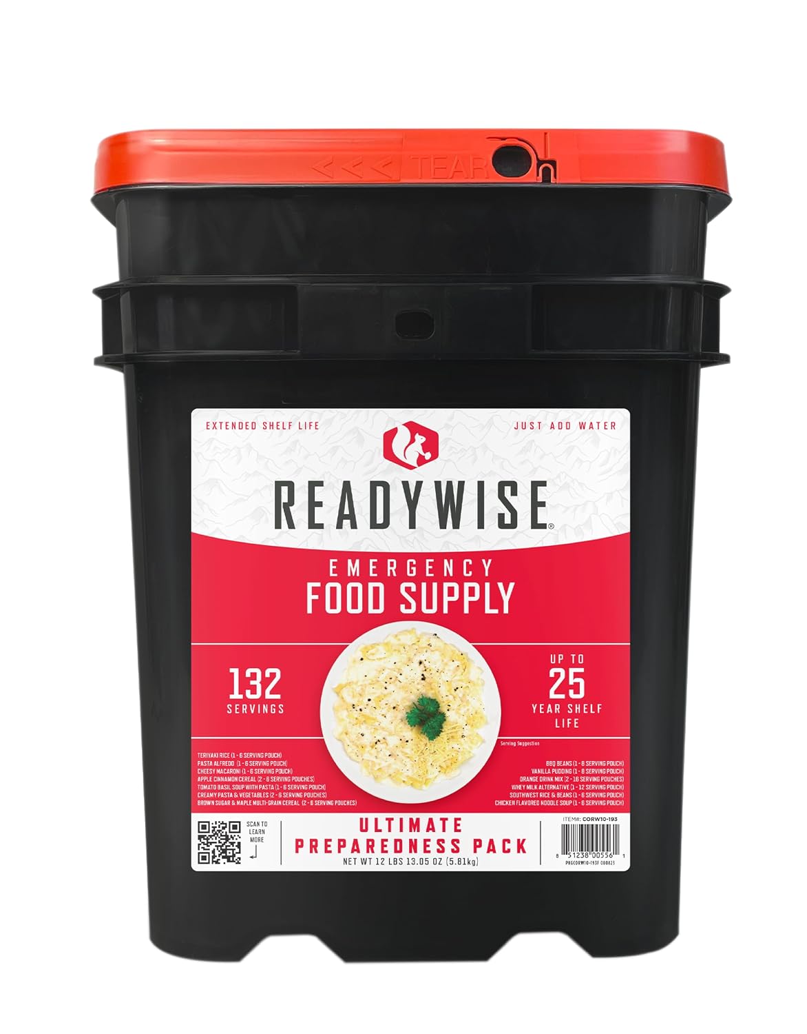 READYWISE Emergency Food Supply Survival Bucket, 132 Servings