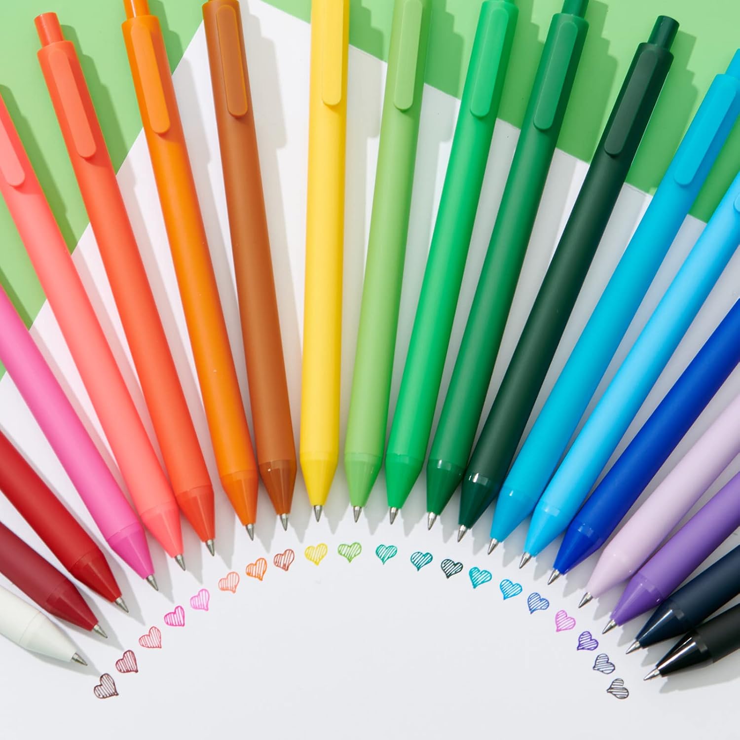 Kaco PURE Gel Pens Color Ink 20PCS Assorted 0.7mm Aesthetic Stationery Pen