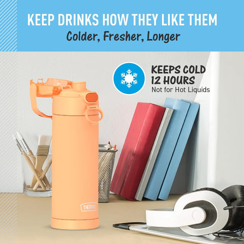 THERMOS FUNTAINER Water Bottle with Spout, 16oz, Orange