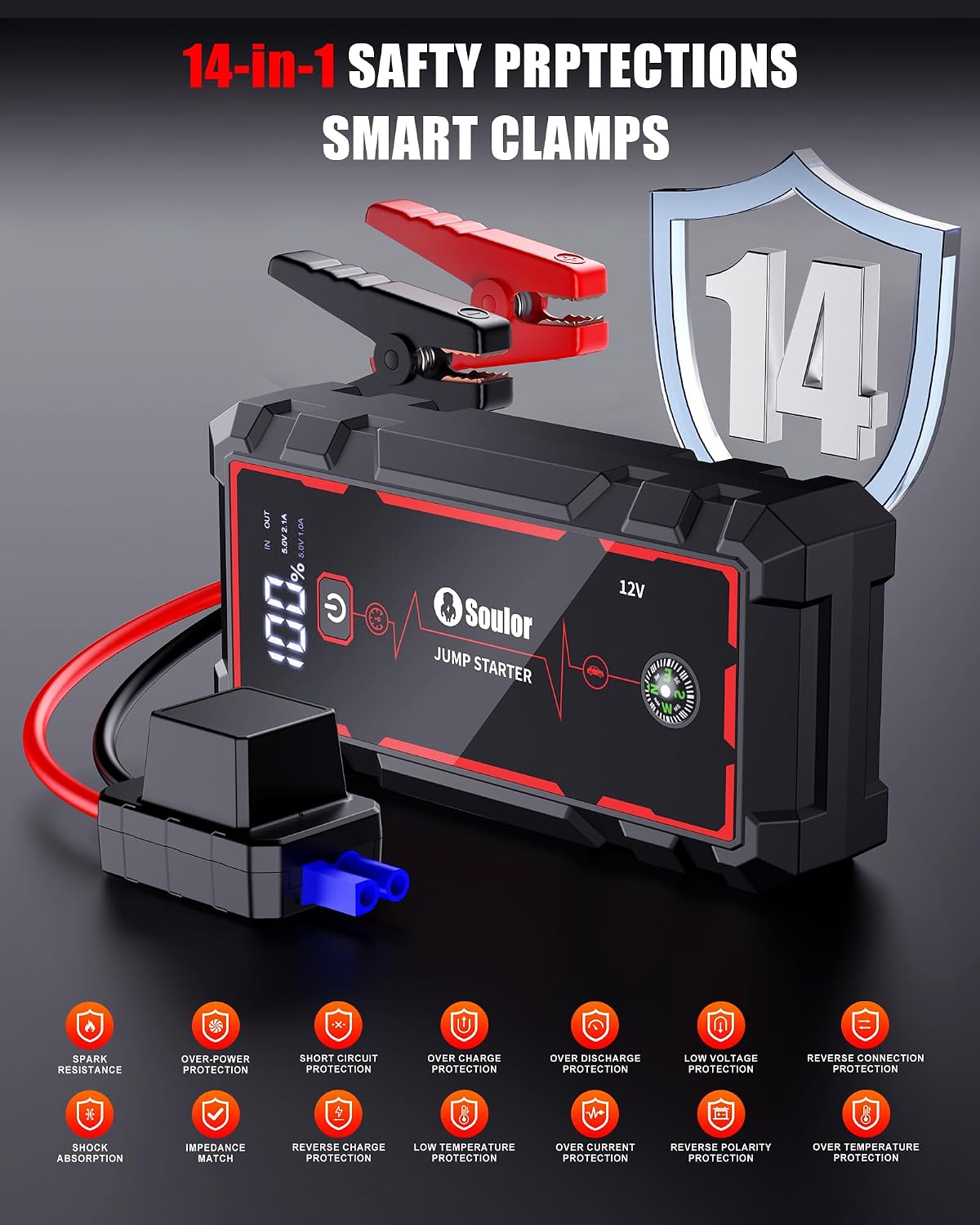 Jump Starter Battery Jumper Starter Portable Jump Box for Car Battery 5000A