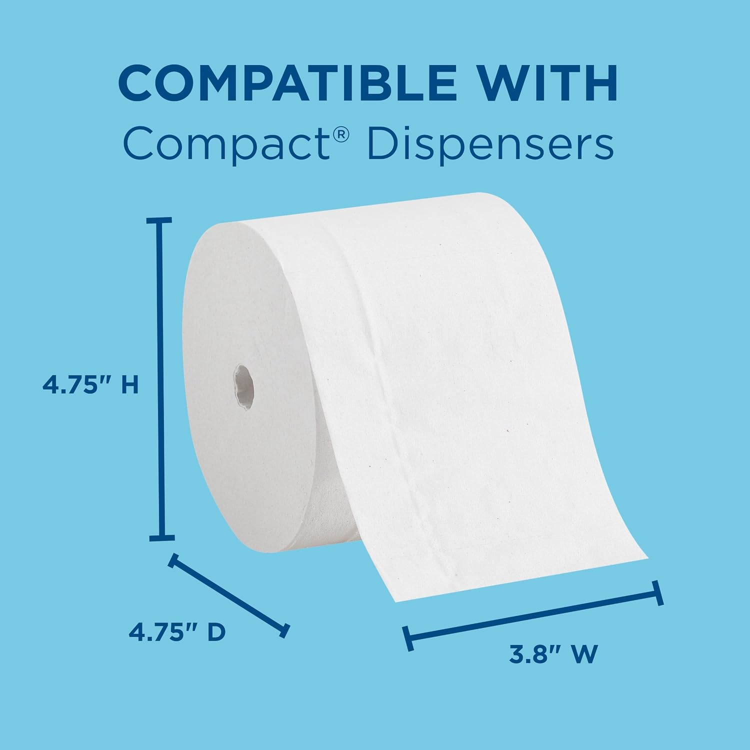 Compact by Georgia-Pacific PRO Coreless 2-Ply Recycled Toilet Paper, White, 1000 Sheets Per Roll, 36 Toilet Tissue Rolls Per Case, 19375