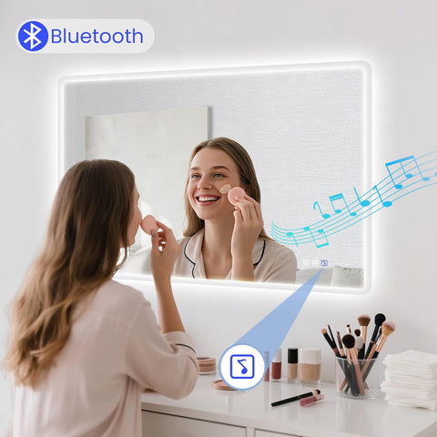 STARLEAD 24"x32" LED Bathroom Mirror with Bluetooth Speaker