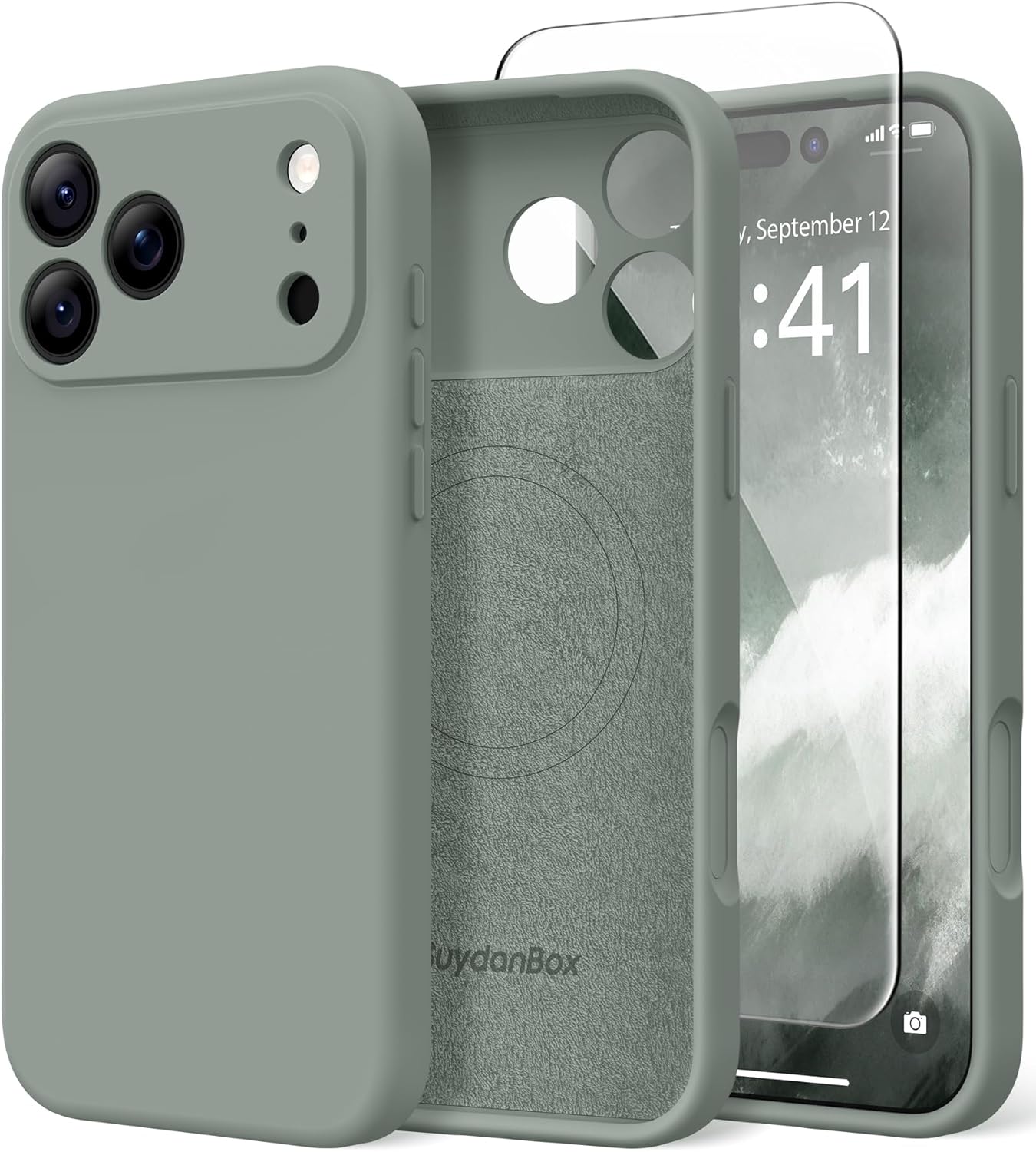 Magnetic for iPhone 17 Pro Max Case Silicone Calke Green