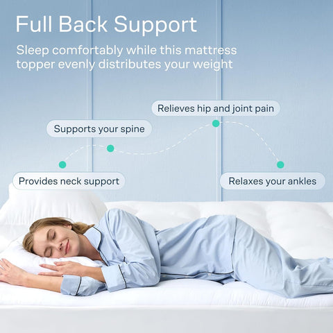 Niagara Sleep Solution 100% Cotton Top Queen Mattress Topper, Pillow Top