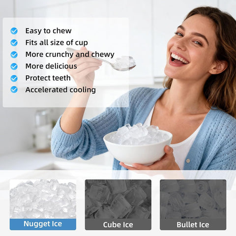 Antarctic Star Nugget Ice Maker Countertop with Chewable Ice