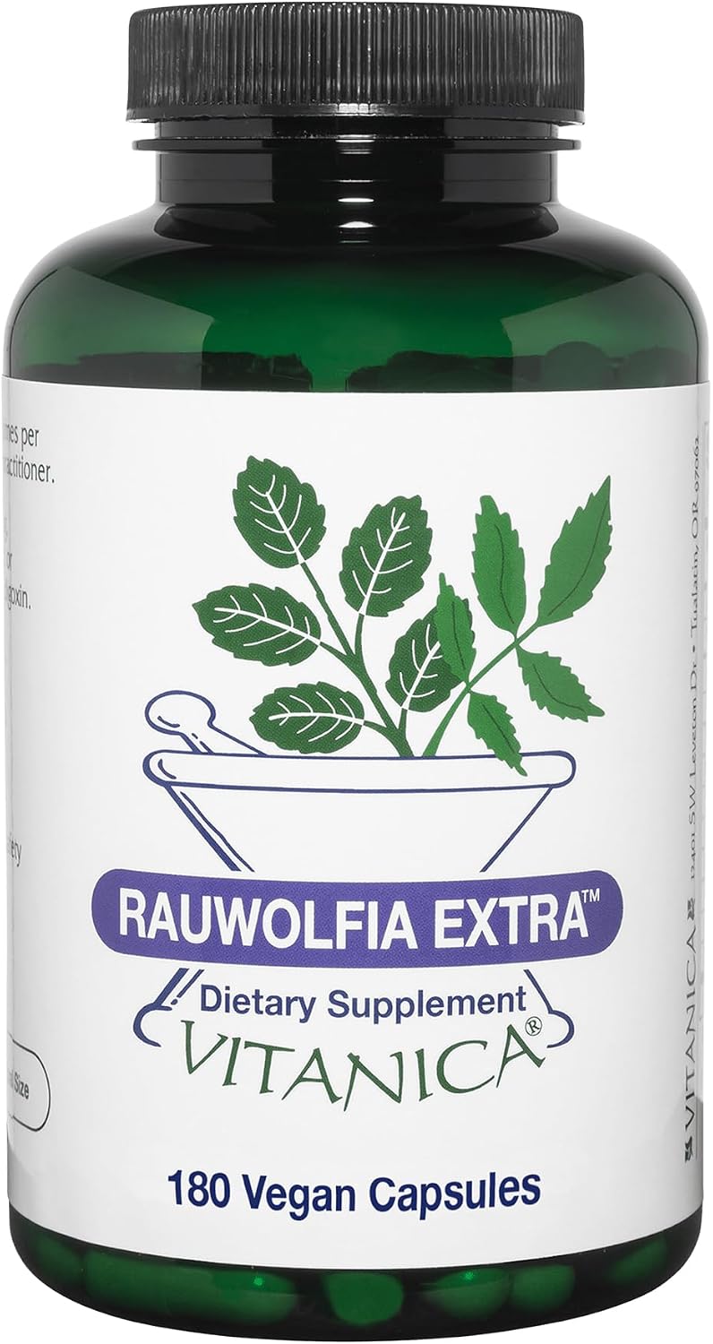 Vitanica Rauwolfia Extra, Snakeroot & Garlic, Vegan, 180 Capsules