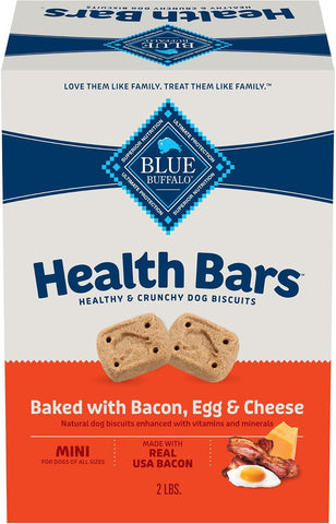 Blue Buffalo Health Bars Bacon Egg & Cheese Mini Dog Biscuits, 2 lb
