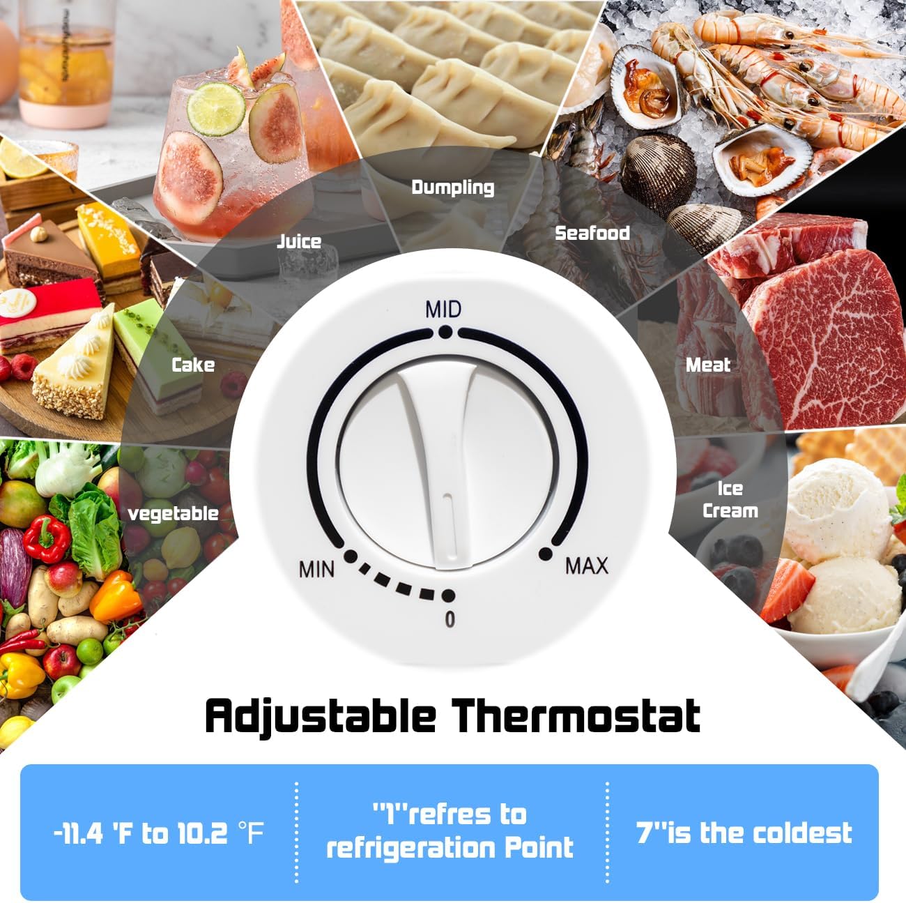 SMETA Chest Freezer, 10 Cubic Feet Deep Freezer with 3 Basket, Garage Ready, Low Noise, Adjustable Thermostat, Energy Saving with 4 Wheels for Kitchen, Office, Meat, House, Commercial, White
