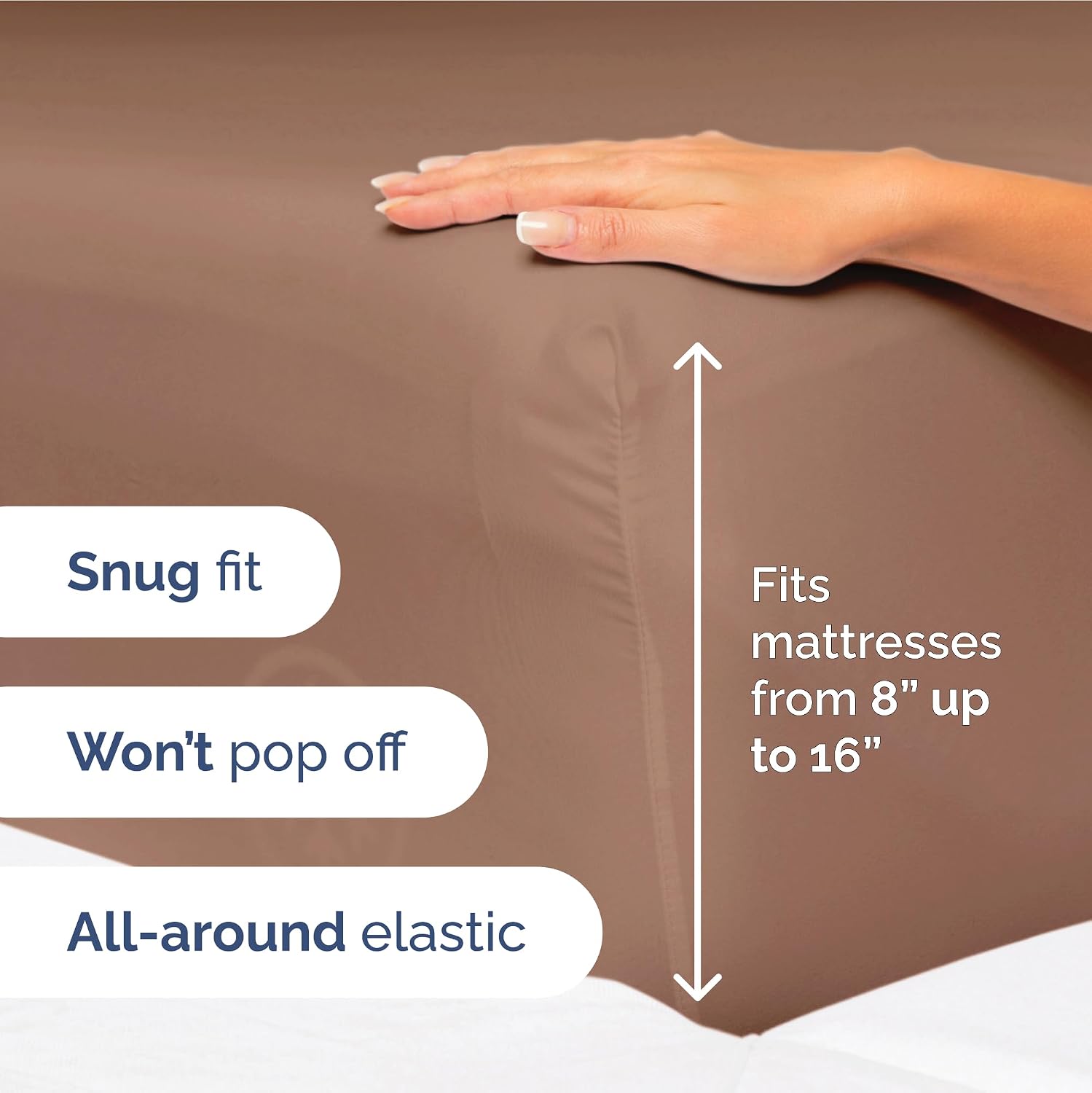 Full Size 4 Piece Sheet Set - Ultra Soft & Cooling Sheets - Copper Brown