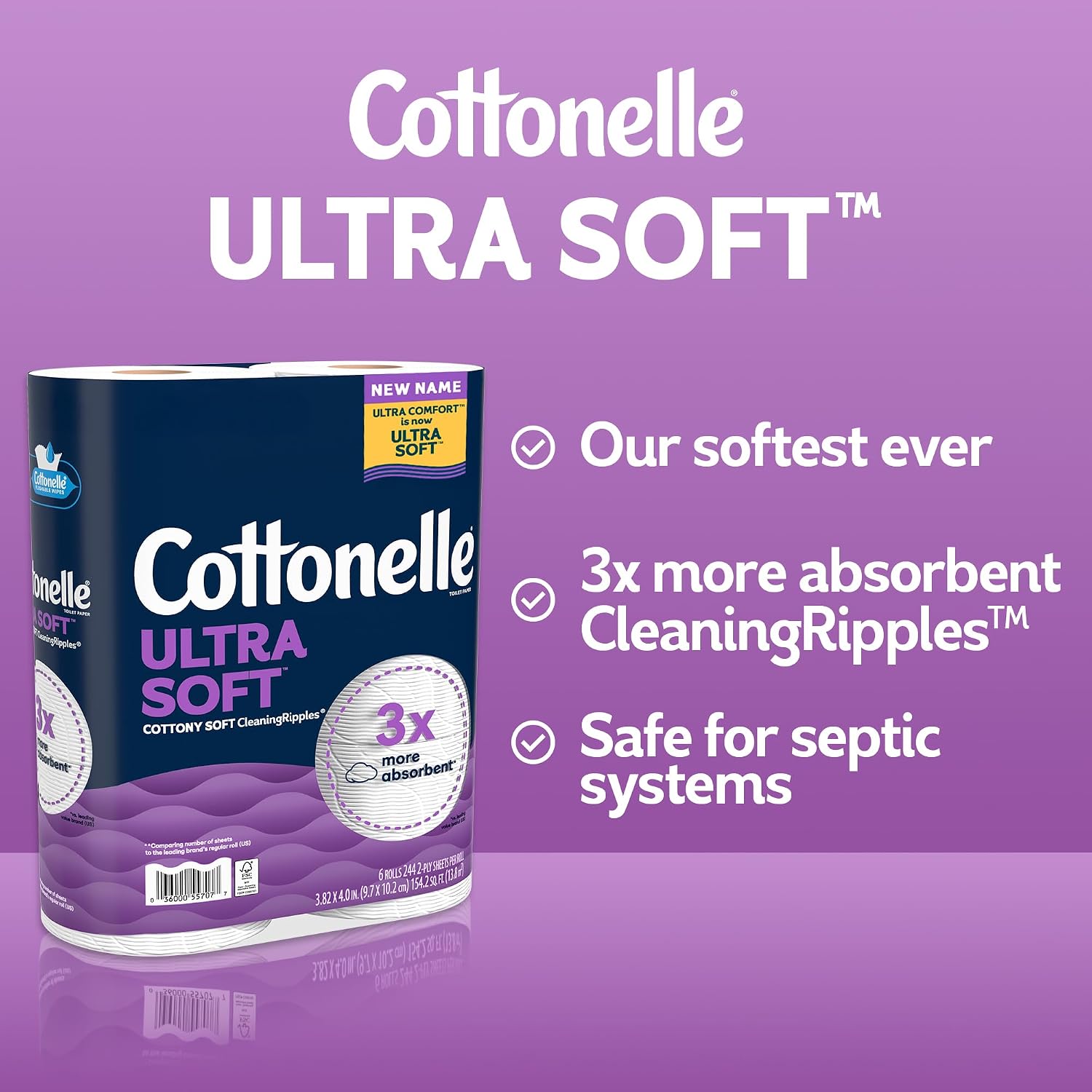 Cottonelle Ultra Soft Toilet Paper, 9 Mega Rolls = 36 Regular Rolls