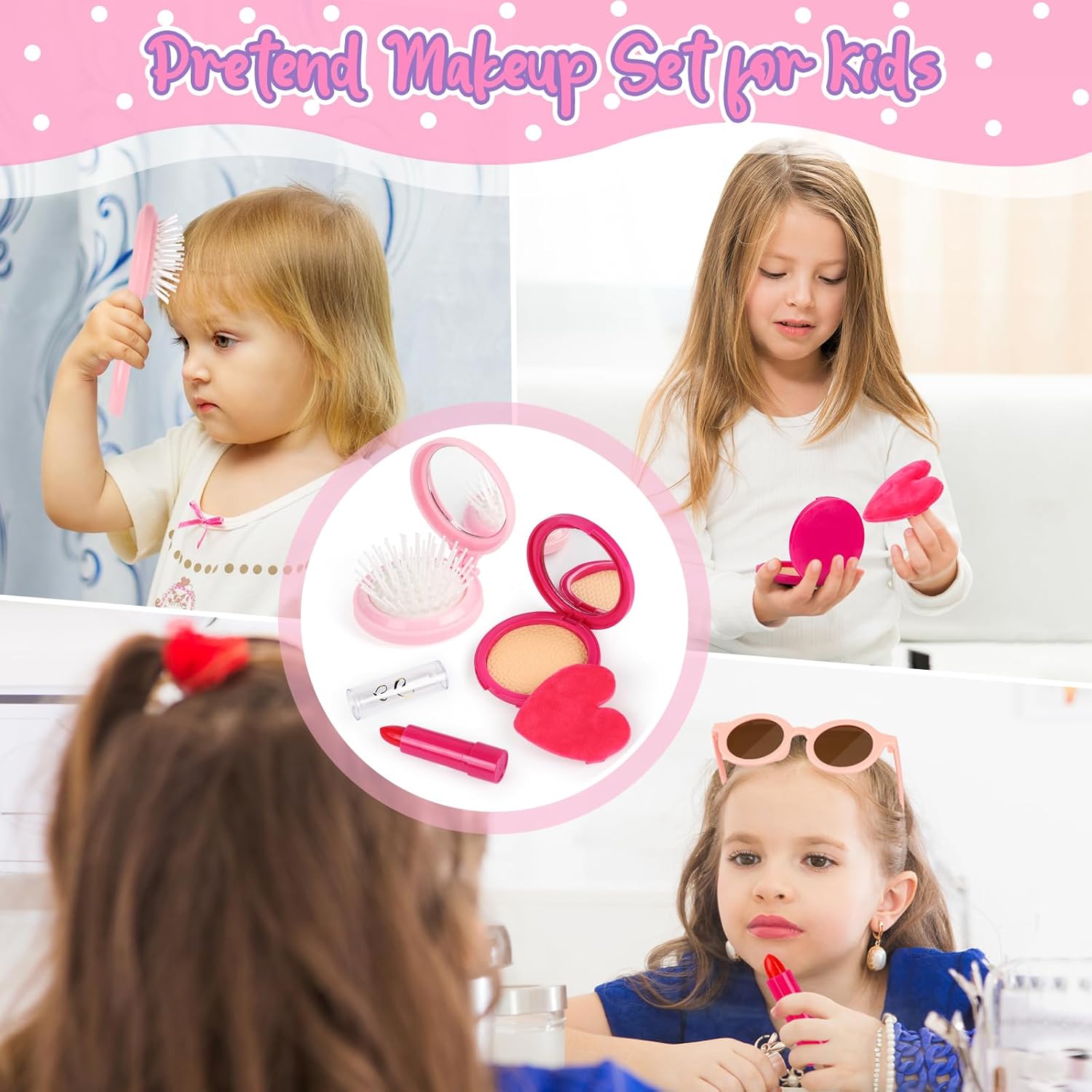 Oisacirg Play Purse 32PCS with Watch Makeup, Princess Toys for Girls 3-12