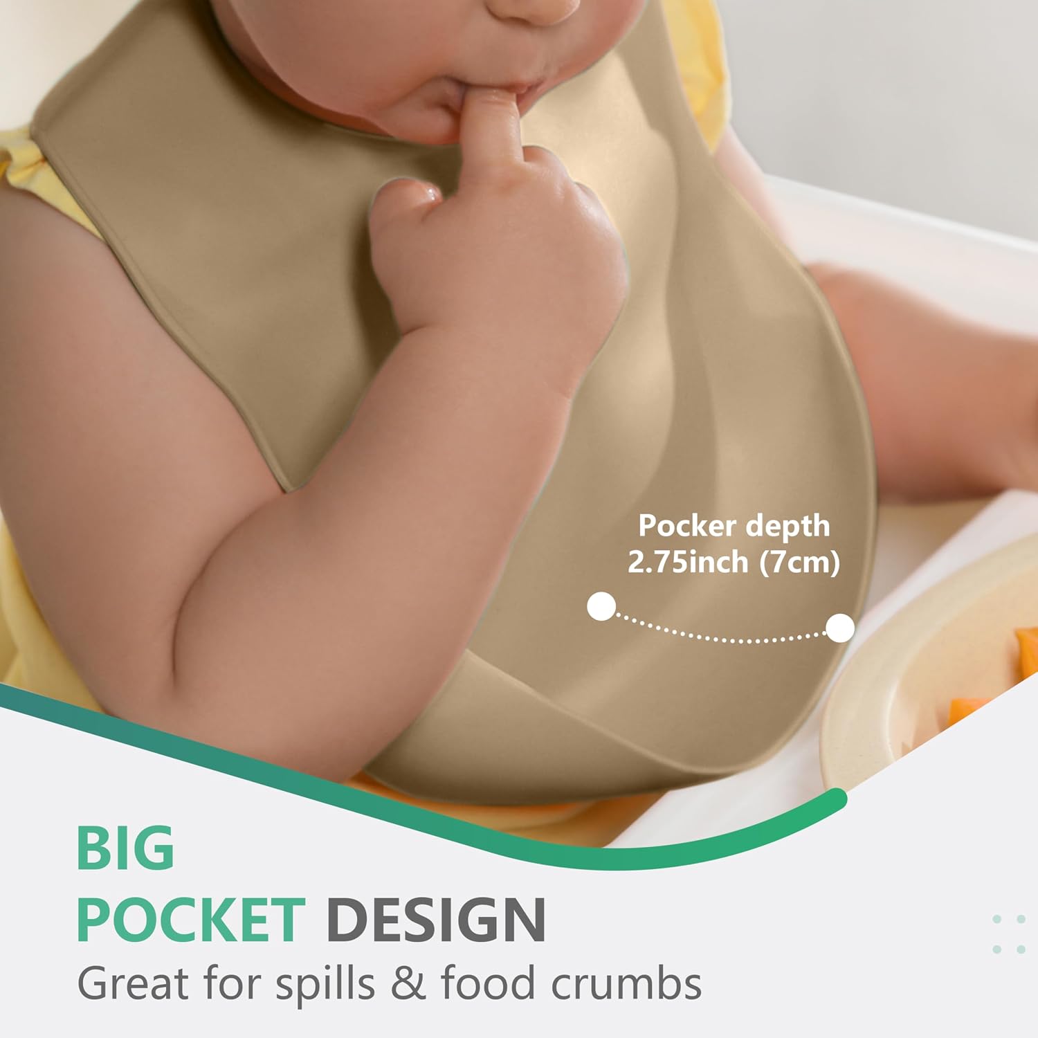 Cuddle Campus Set of 3 Silicone Bibs, Soft Adjustable Bibs for Boys & Girls