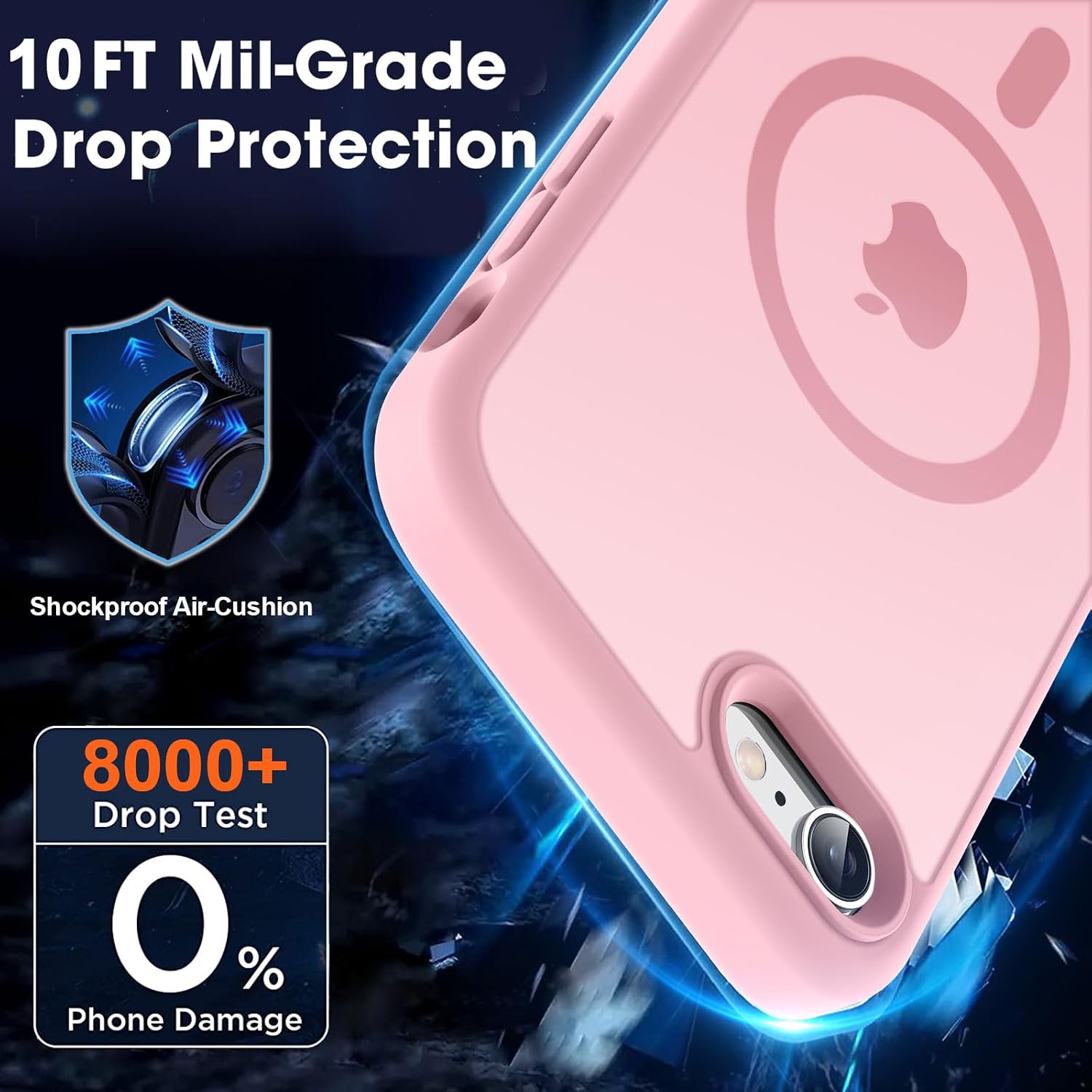 MOCCA Magnetic Shockproof for iPhone SE 2022 Case,Pink