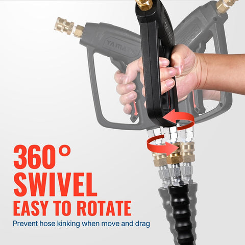 YAMATIC Short Pressure Washer Gun with Stainless Steel 3/8" QC 4000 PSI