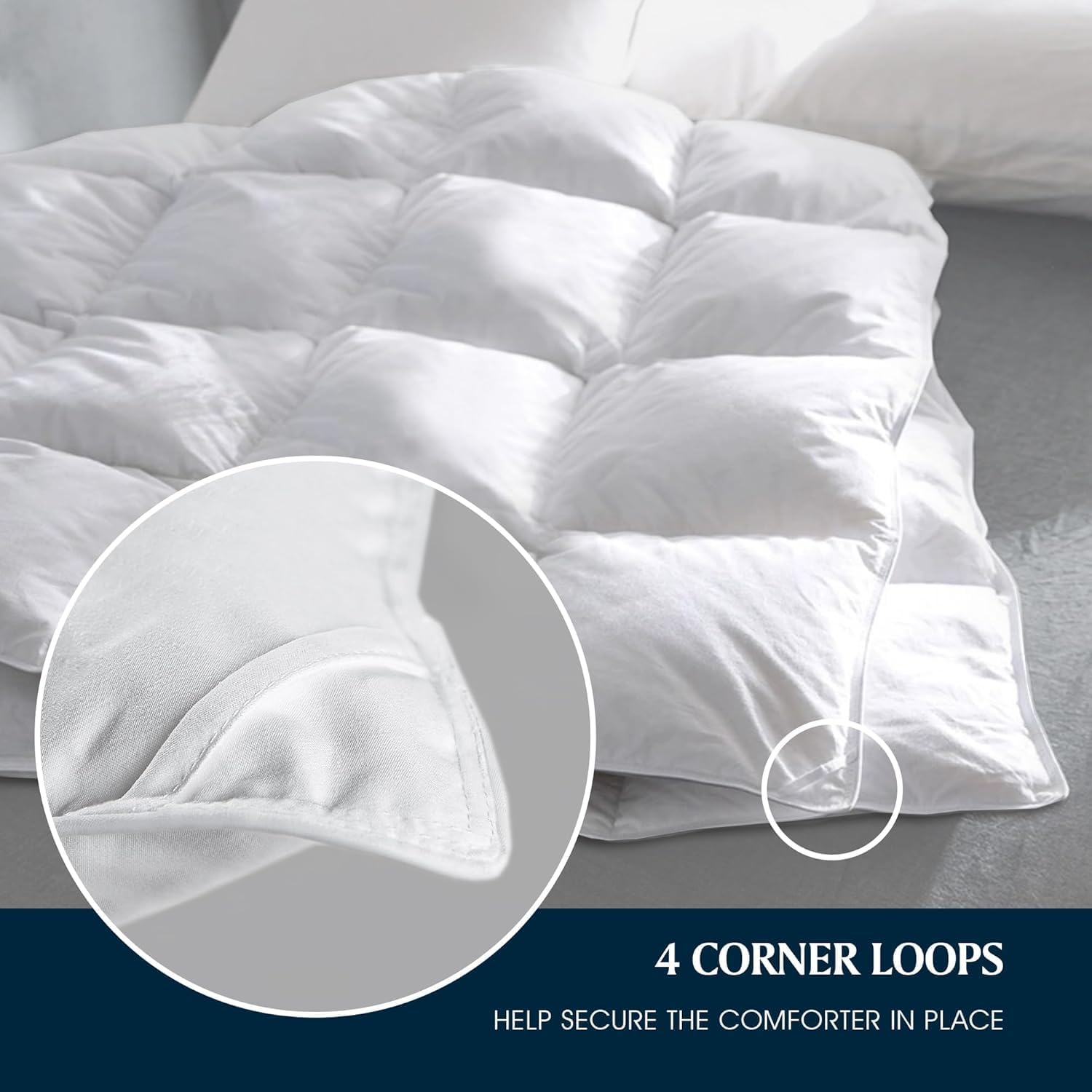 Serta Goose Feather Down Fiber Comforter Twin Size - 100% Cotton Cover Duvet Insert - Hotel Luxury Hypoallergenic Bedding Comforter Light Warmth 68 x 90 Inch White