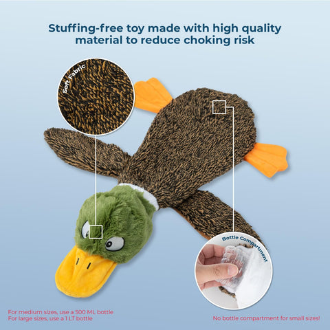 Best Pet Supplies 2-in-1 Fun Skin Stuffless Dog Toy - Wild Duck, Small