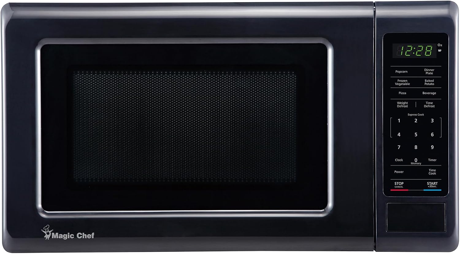 Magic Chef 0.7 cu. ft. Countertop Microwave in Black - 700W (10.1"H x 17"W x 12.5"D) MC77MB