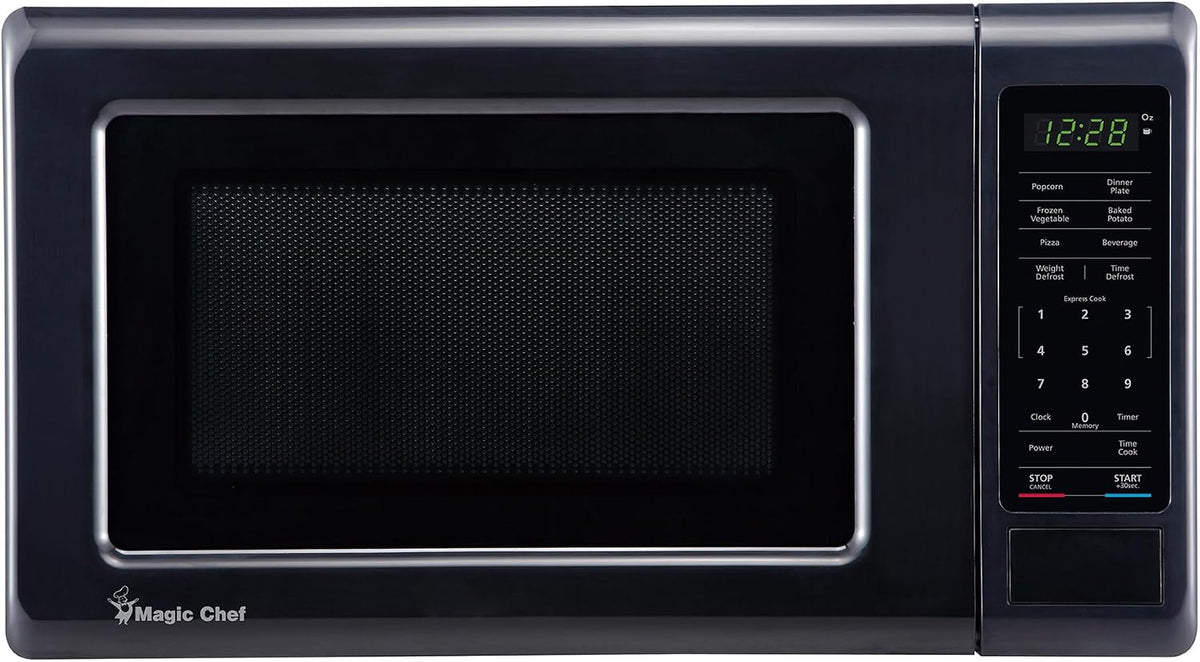 Magic Chef 0.7 cu. ft. Countertop Microwave in Black - 700W (10.1"H x 17"W x 12.5"D) MC77MB
