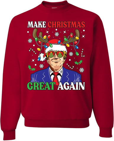 wild custom apparel Donald Trump Make Christmas Great Again Ugly Funny Christmas Sweater Sweatshirt