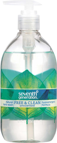 Seventh Generation Liquid Hand Soap Fragrance Free Free & Clean Unscented Hand Soap 12 Fl.oz, Pack of 8