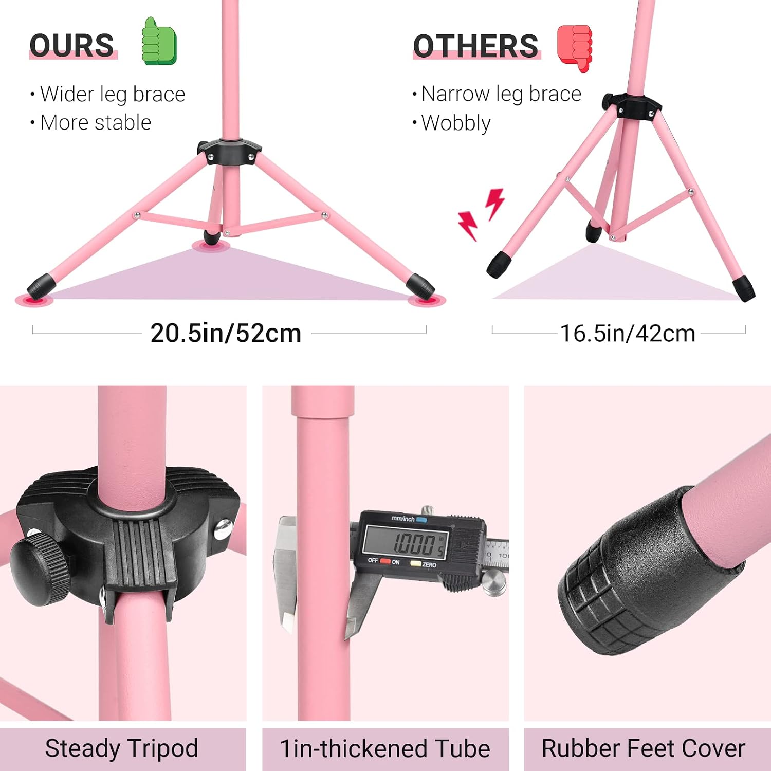 CAHAYA Sheet Music Stand Dual-use Converts to Desktop Stand Adjustable Pink