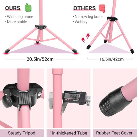 CAHAYA Sheet Music Stand Dual-use Converts to Desktop Stand Adjustable Pink
