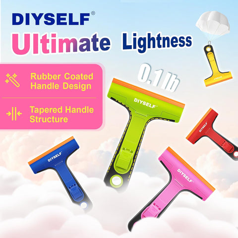 DIYSELF Window Scraper with 5 Pcs 4-Inch Plastic Razor Blades for Windows