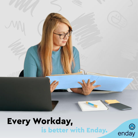 Enday 1.5 Inch Binder, Blue - 1.5 Inch 3 Ring Binder, Round Ring Pastel with Clear View Cover for Letter Size 8.5 x 11'' Paper & 2 Inside Pockets, Ideal for School Supplies, Office, and Home
