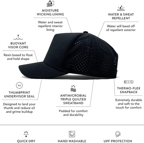 melin Odysea Stacked Hydro, Men's Performance Snapback Hat