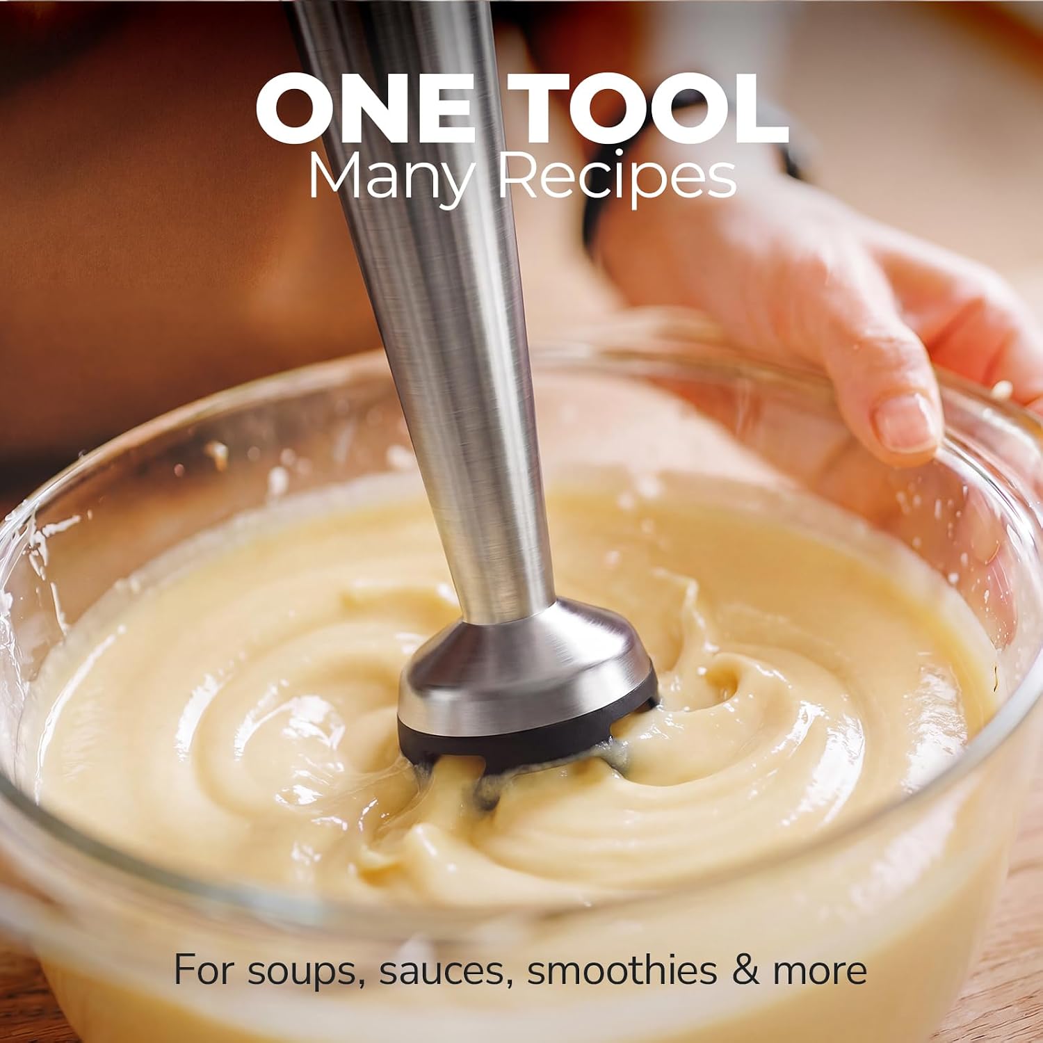 Turelar Cordless Immersion Blender Handheld with Rechargeable Battery
