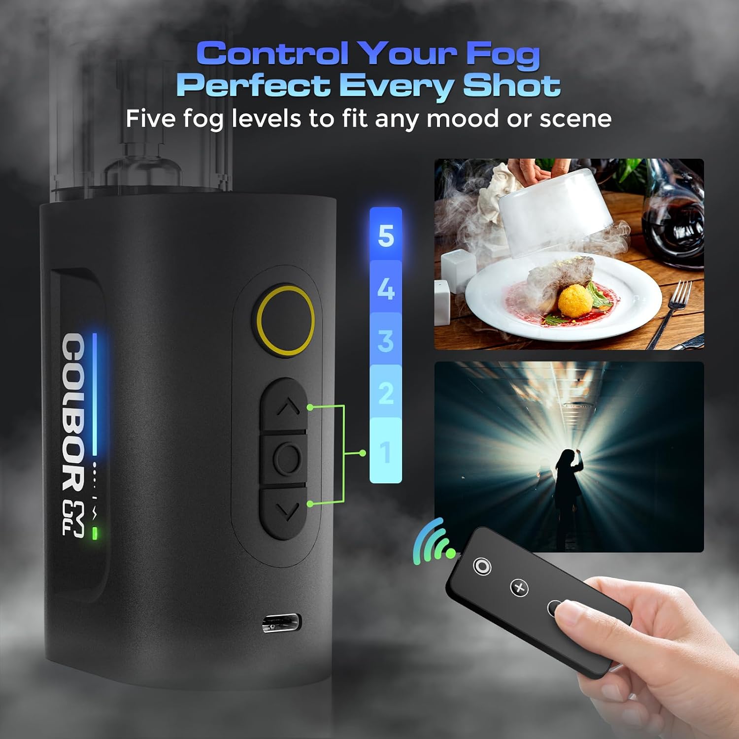 COLBOR CF3 30W Portable Fog Machine, Mini Smoke Machine for Photo & Video