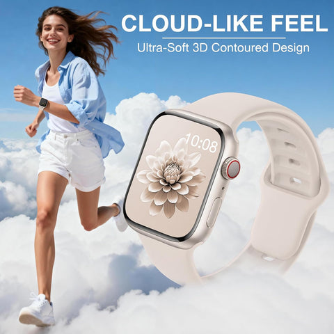 10 Pack Silicone Sport Bands Compatible with Apple Watch Band Women Men