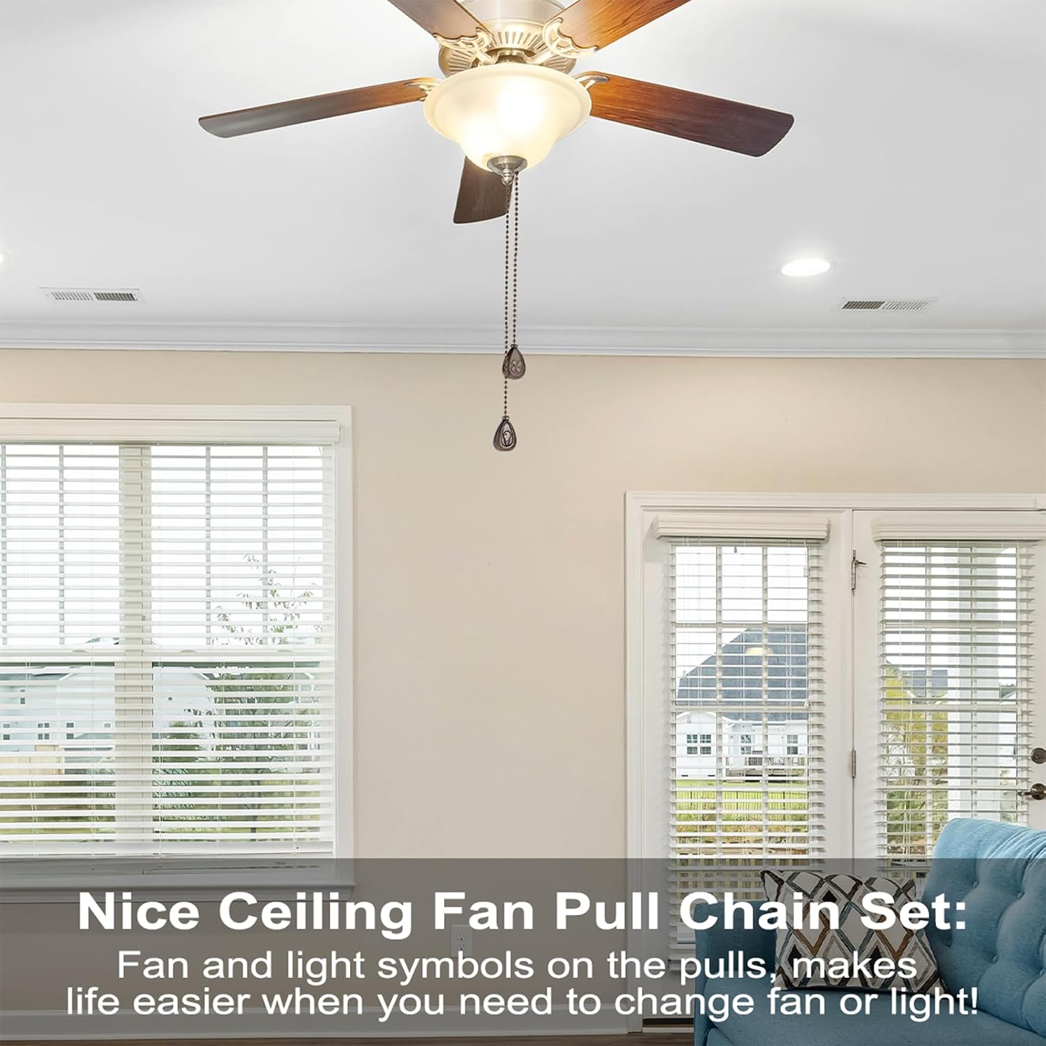 4 Pack Bronzed Ceiling Fan Pull Chain Extension, 12'' Decor Light Fans Icon
