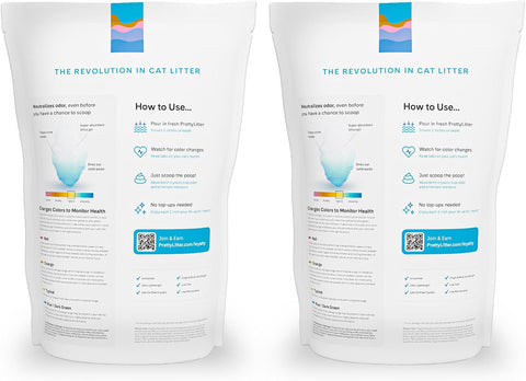 PrettyLitter Health Monitoring Cat Litter, Unscented, 2-Pack, 6 lb. Bags